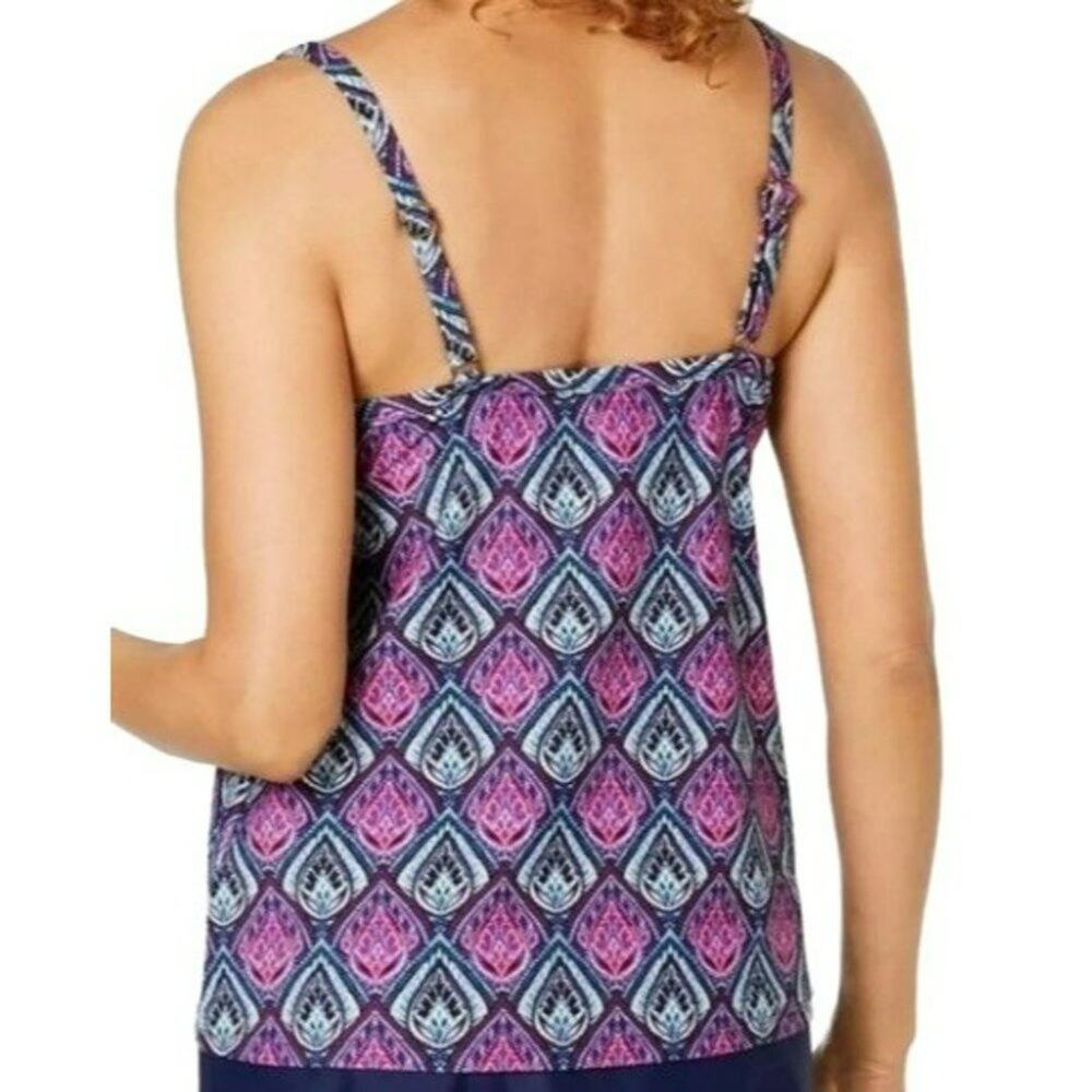 Island Escape Heaven Sent Scorpio Tankini Top Womens Swim Size 16 - Picture 10 of 10